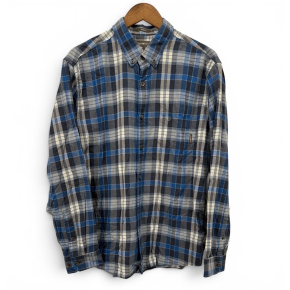 Eddie Bauer Other - NWT Eddie Bauer Wild River Shirt Men Large Blue Plaid Flannel Classic Fit Cotton
